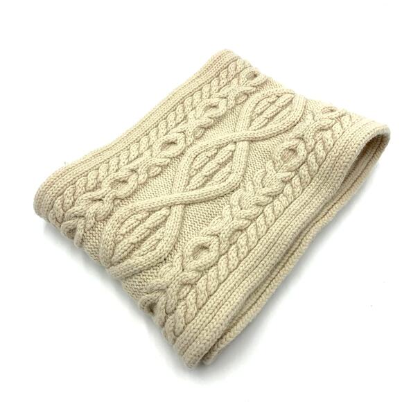 GAP Cable Knit Ivory Irish Fisherman Scarf Wool Knit Winter - Picture 1 of 11